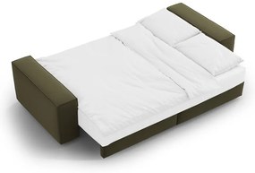Canapea verde extensibilă/cu spațiu de depozitare cu tapițerie din catifea 247 cm Jodie – Micadoni