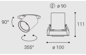 Plafonieră LED încastrată HIDE LED/20W/230V CRI 90 albă LED2