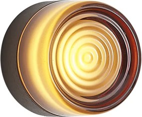 Lampă de perete de design bronz închis cu sticlă ambră IP44 - Michele