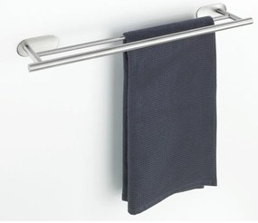 Suport pentru prosoape argintiu mat autoadeziv din oțel inoxidabil Orea Duo – Wenko