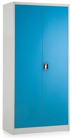 Dulap metalic, 90 x 45 x 185 cm, încuietoare cu cilindru, albastru - ral 5012
