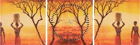 Tablou - Savana africană (cu ceas) (90x30 cm)