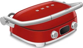 Grătar multifuncțional SMEG 50's Style MGF01RDEU, 2100 W, 60-230 °C, 3 programe, acoperire ceramică, tavă de scurgere, semnal sonor, cronometru, roșu