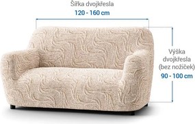Gaico Huse bielastice BRILLANTE bej fotoliu dublu (l. 120 - 160 cm)