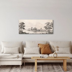 Tablou - Vintage peisaj desen peisaj (120x50 cm)