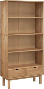 vidaXL Bibliotecă „OTTA” cu 2 sertare, maro, lemn masiv de pin