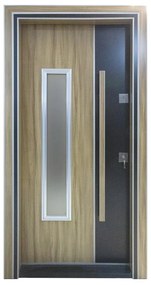Usa metalica de exterior cu izolatie si vizor Novo Doors NDS1000S, Din compozit, 2 yale, Kit complet, Pentru case, (Culoare: Gri Antracit, Sens