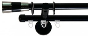 Galerie dubla picior universal valeo teava neteda / profil negru 19mm (Alege marime: 320 cm)