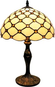 BRILAGI - Tiffany lampă de masă cu vitralii IVORY SMOOTH 1xE27/60W/230V