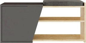 Pantofar FIONA, gri antracit/stejar, PAL melaminat, 104x47x37 cm