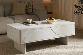 Masuta de cafea cu blat ceramic SAVOY 120cm alb