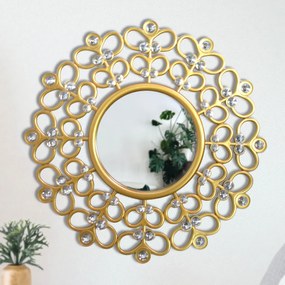 Oglinda Decorativa de Perete, Naimeed D4612G, Auriu, ⌀45x1 cm