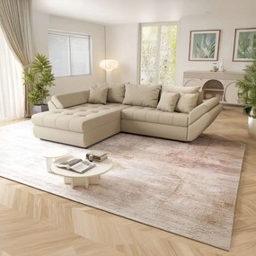 Colțar extensibil dumonde cu ladă de depozitare si sezut confortabil din spuma high-density, Loana Enjoy Camel 270x185 cm