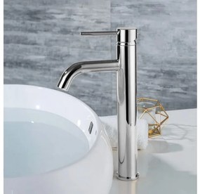 Baterie Lungo silver lucios înaltă - H 28 cm