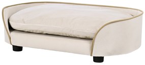 PawHut Canapea pentru câini canapea pentru animale de companie cu pernă detașabilă și husă lavabilă 66 x 43 x 19,5 cm bej | Aosom Romania