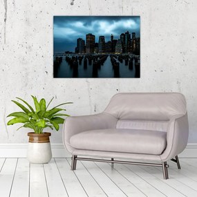 Tablou pe sticlă - Privire spre Zgârâie nori din New York (70x50 cm)