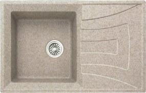 Chiuveta compozit Inter Ceramic finisaj bej-nisip 78x50 cm cu picurator