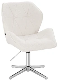HR212CROSS Scaun Crem Boucle cu Bază Cromata
