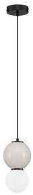 Pendul LED decorativ portelan gri deschis, sticla alb, NOESIS