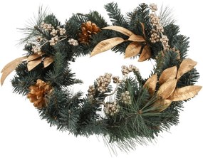 Coroniță de Crăciun Berry and Pinecone auriu, 45 x 10 x 39 cm