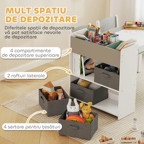 AIYAPLAY Mobilier pentru Copii 3-8 Ani cu 2 Scaune și Masă Gri și Alb | Aosom Romania