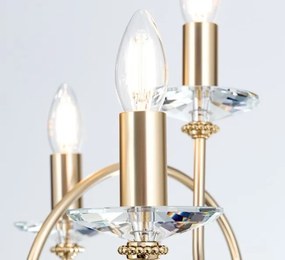 Lampadar stil clasic cu cristale Swarovski Giada auriu mat