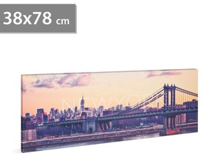 Tablou decorativ cu LED - , zNew York,   - 2 x AA, 38 x 78 cm