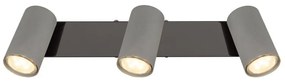 Plafoniera cu 3 spoturi directionabile metal negru gri ROBBY
