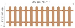 Gard din sipci, 200 x 60 cm, WPC 1, Maro, 60 cm