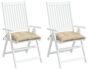Perne de scaun, 2 buc., bej, 50x50x7 cm, material textil 2, Bej, 50 x 50 x 7 cm