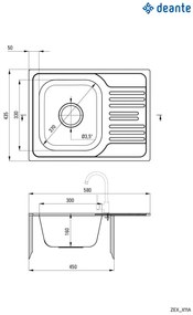 Chiuvetă din inox, 1-cuvă cu picurător, Xylo, ZEX_011A