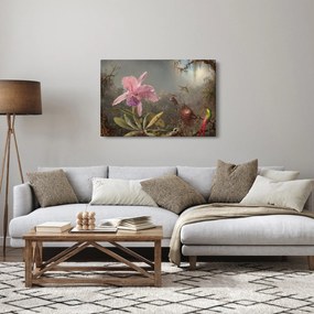 Tablou - Martin Johnson Heade, Cattleya Orchid and Three Hummingbirds, reproducere (90x60 cm)