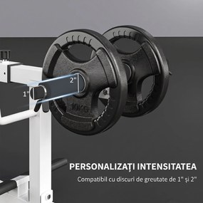 SPORTNOW Aparat pentru Gambe din Șezut Reglabil, Alb | Aosom Romania