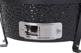 Grătar kamado din ceramică și metal, 51 x 53 x 64 cm, negru, „Barbecue Ceramic"