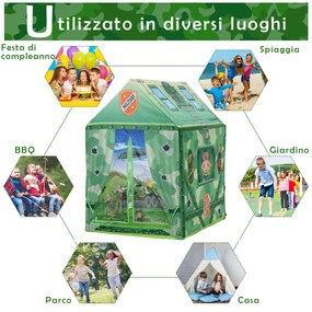 Cort de Joaca pentru Copii 3+ Ani pentru Intern si Extern Verde 93x69x103cm HOMCOM | Aosom RO