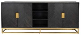 Servanta din lemn de stejar Blackbone 225 cm, 4 usi