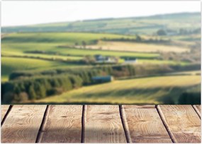 Tablou - Raft din lemn cu peisaj (70x50 cm)