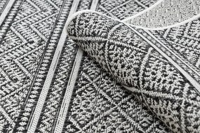 Covor, traversa SISAL SION aztec 22168 țesute plate negru / ecru