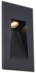 Lampă modernă de perete încastrată neagră 7cm incl. LED IP65 - Trem