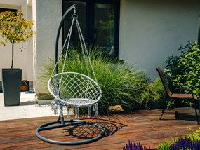 Fotoliu suspendant gri KOLUMBIA cu suport