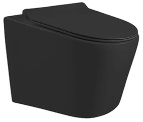 Toaletă Ride fără ramă, montată pe perete, neagră