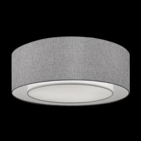 Plafoniera/Aplica tavan rotunda gri din metal si textil cu 3 becuri