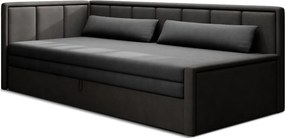 Canapea gri închis extensibilă/cu spațiu de depozitare cu tapițerie din chenille 214 cm Fulgeo – ELTAP