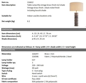 Veioza, Lampa de masa design LUX Ella alama vintage