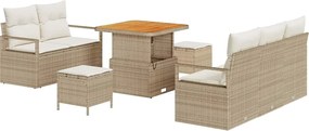 vidaXL Set de canapele pentru grădină cu pernă 8 pcs Bej și crem