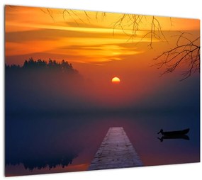 Tablou cu podul în apus de soare (70x50 cm)
