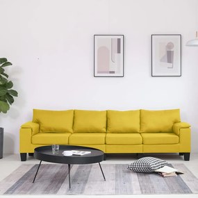 Canapea cu 4 locuri, galben, material textil Galben, 4 locuri