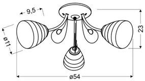 Lustră aplicată SIMPLI 3xE27/40W/230V
