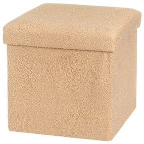 Taburet maro deschis cu tapițerie din țesătură bouclé Folding – Casa Selección