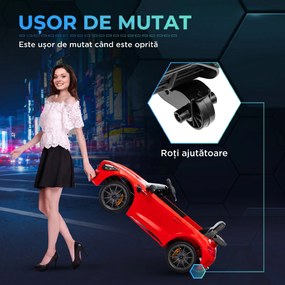 AIYAPLAY Mașină electrică pentru copii Mercedes-AMG GTR, 2 motoare, telecomandă, 3-5 km/h, roșu, 3-6 ani | Aosom Romania